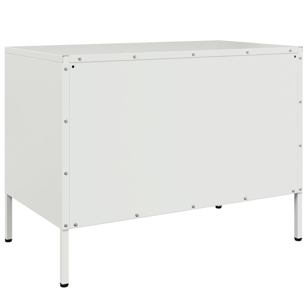 Meuble TV Vintage en Acier Blanc - Lot de 2-Mon Meuble TV-Blanc-1-9