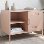 Meuble TV Vintage en Acier Blanc - Lot de 2-Mon Meuble TV-Rose-1-15