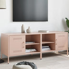 Meuble TV Vintage en Acier Blanc - Lot de 2-Mon Meuble TV-Rose-2-19