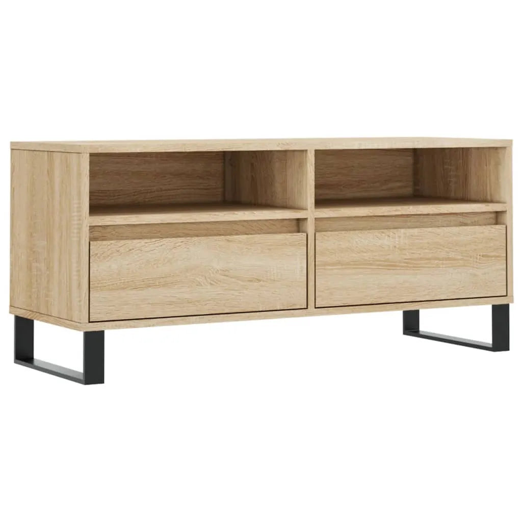 Meuble TV Vintage Gris Effet Béton - 100 cm-Mon Meuble TV-1
