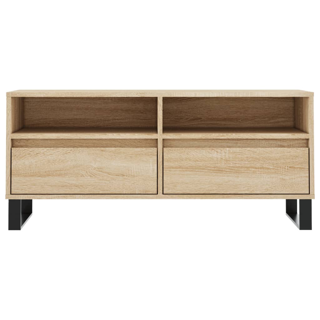 Meuble TV Vintage Gris Effet Béton - 100 cm-Mon Meuble TV-5