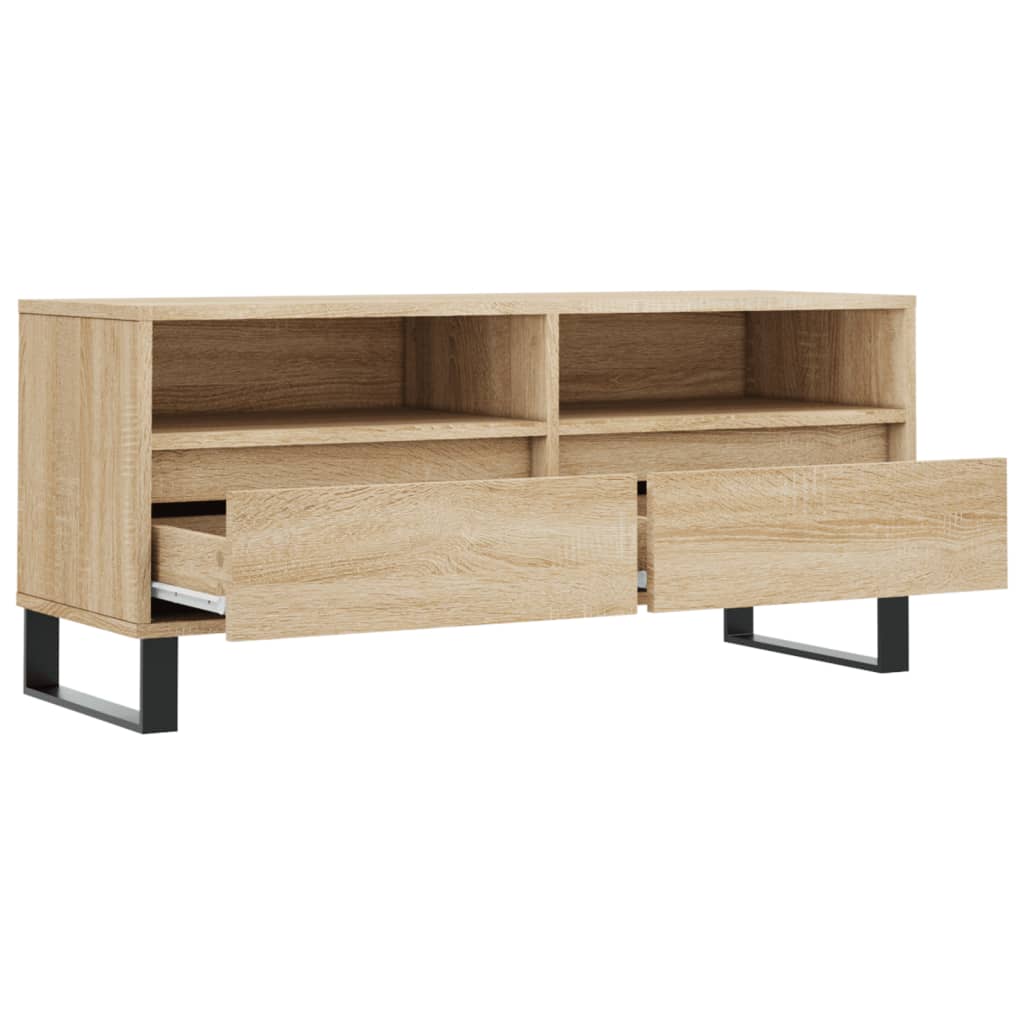 Meuble TV Vintage Gris Effet Béton - 100 cm-Mon Meuble TV-6