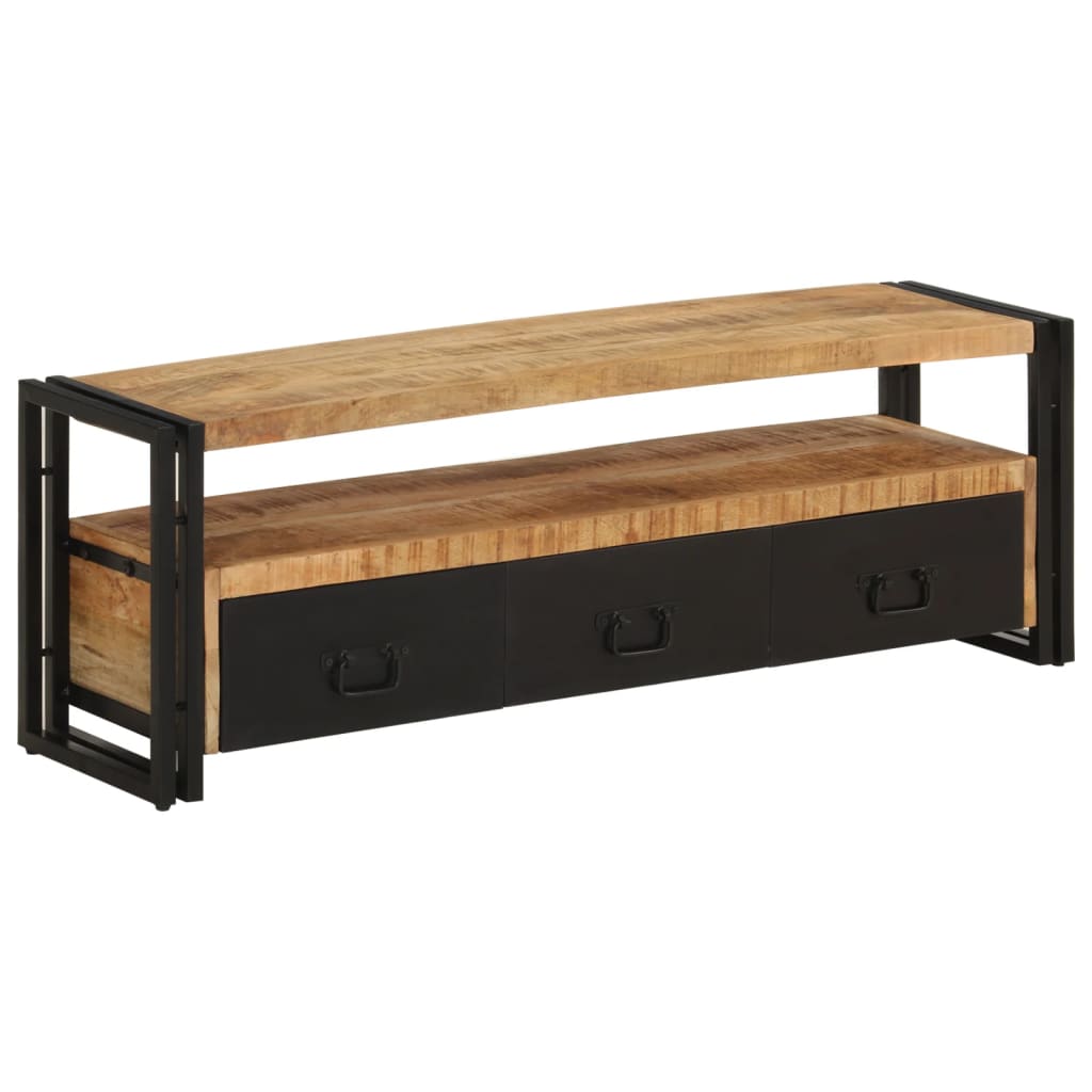 Meuble TV Vintage Industriel en Bois Recyclé - 120 cm-Mon Meuble TV-bois de manguier massif-1-13