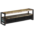 Meuble TV Vintage Industriel en Bois Recyclé - 120 cm-Mon Meuble TV-bois de récupération massif-1-10