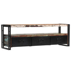 Meuble TV Vintage Industriel en Bois Recyclé - 120 cm-Mon Meuble TV-bois de récupération massif-1-11