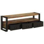 Meuble TV Vintage Industriel en Bois Recyclé - 120 cm-Mon Meuble TV-bois de récupération massif-1-5