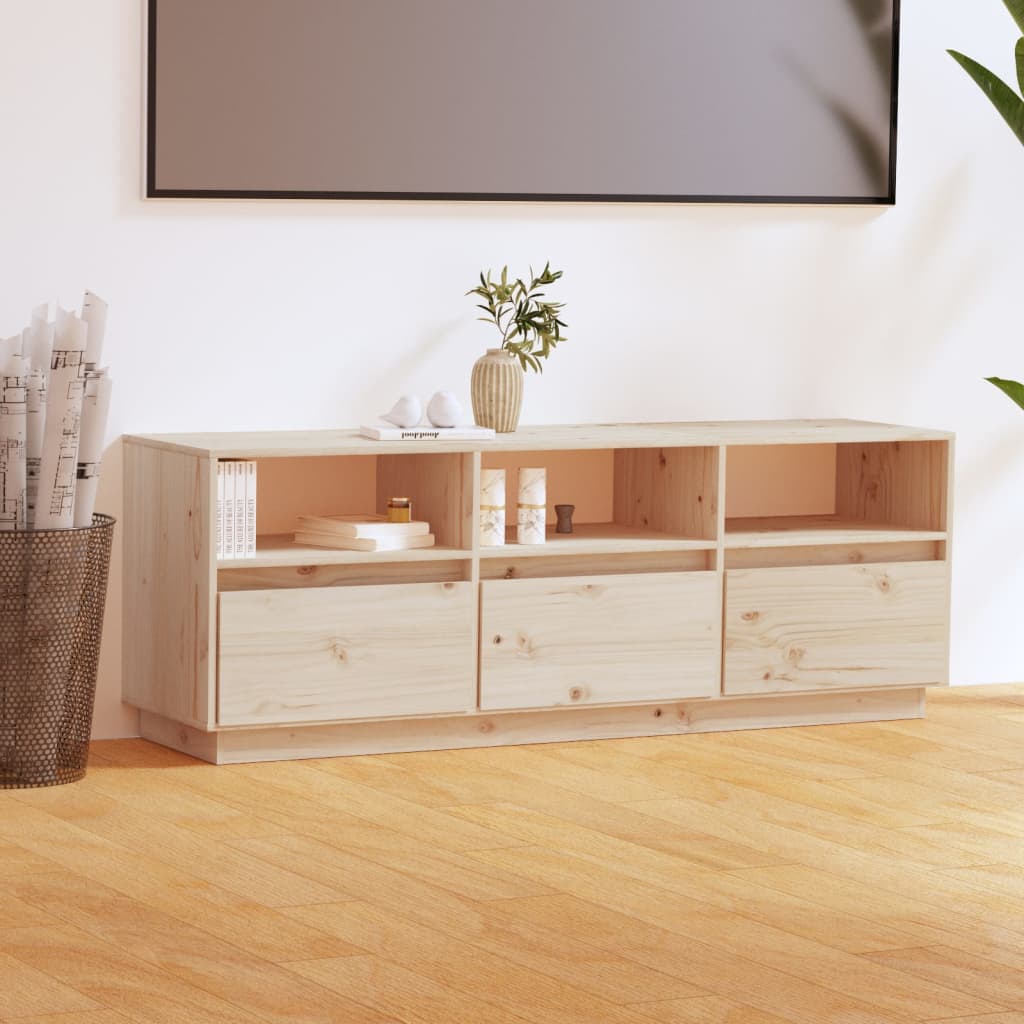 Meuble TV Vintage Marron en Pin Massif - 140 cm-Mon Meuble TV-Marron-1-13