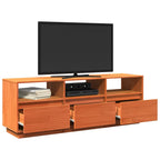 Meuble TV Vintage Marron en Pin Massif - 140 cm-Mon Meuble TV-Marron-1-5