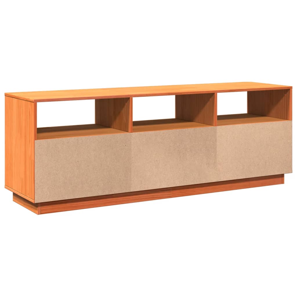 Meuble TV Vintage Marron en Pin Massif - 140 cm-Mon Meuble TV-Marron-1-8