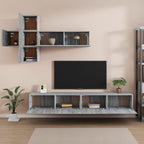 Meuble TV XXL Effet Chêne Sonoma Gris - 7 Pièces-Mon Meuble TV-Chêne fumé-80 cm-7-3