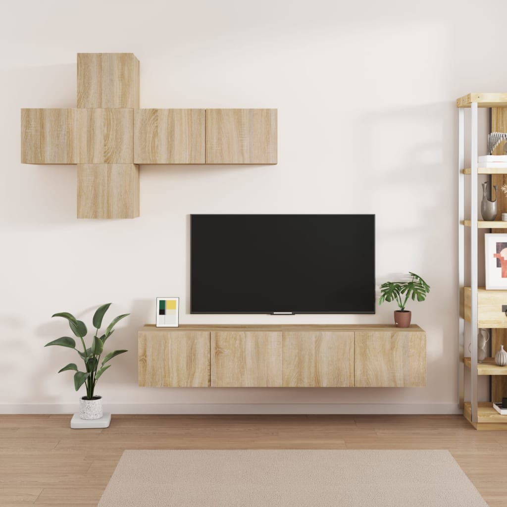 Meuble TV XXL Effet Chêne Sonoma Gris - 7 Pièces-Mon Meuble TV-Chêne sonoma-80 cm-7-23