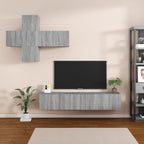 Meuble TV XXL Effet Chêne Sonoma Gris - 7 Pièces-Mon Meuble TV-Sonoma gris-60 cm-7-21