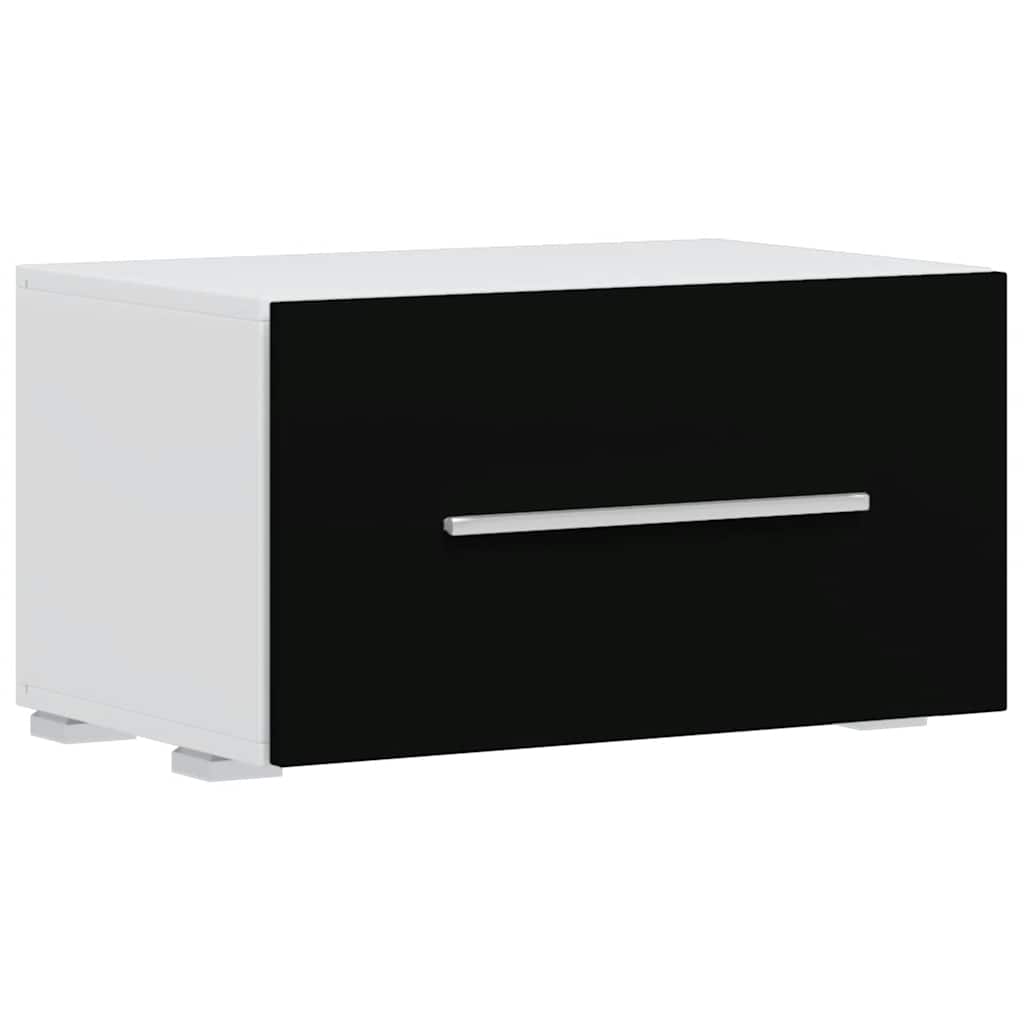 Mur Bibliothèque TV Laqué Noir et Blanc - 240 cm-Mon Meuble TV-Noir-1-10