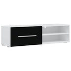 Mur Bibliothèque TV Laqué Noir et Blanc - 240 cm-Mon Meuble TV-Noir-1-9