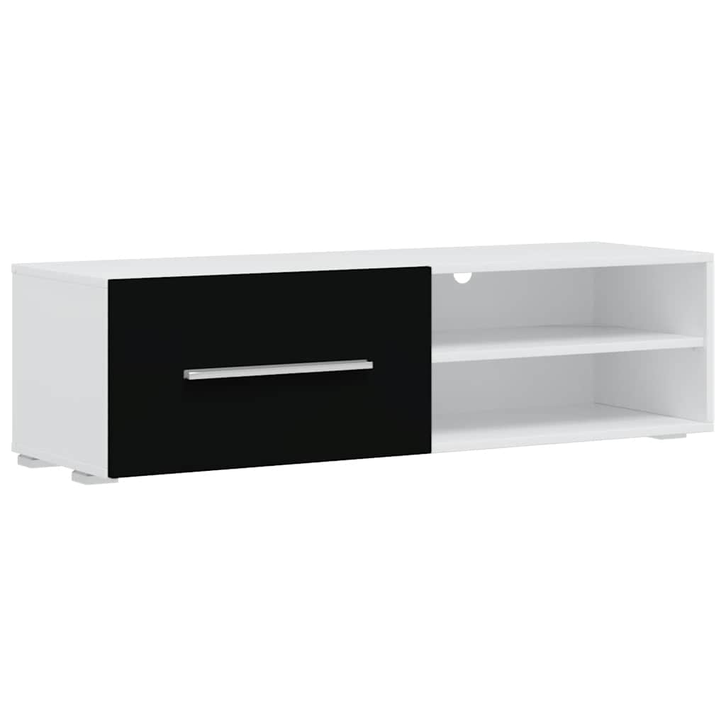 Mur Bibliothèque TV Laqué Noir et Blanc - 240 cm-Mon Meuble TV-Noir-1-9