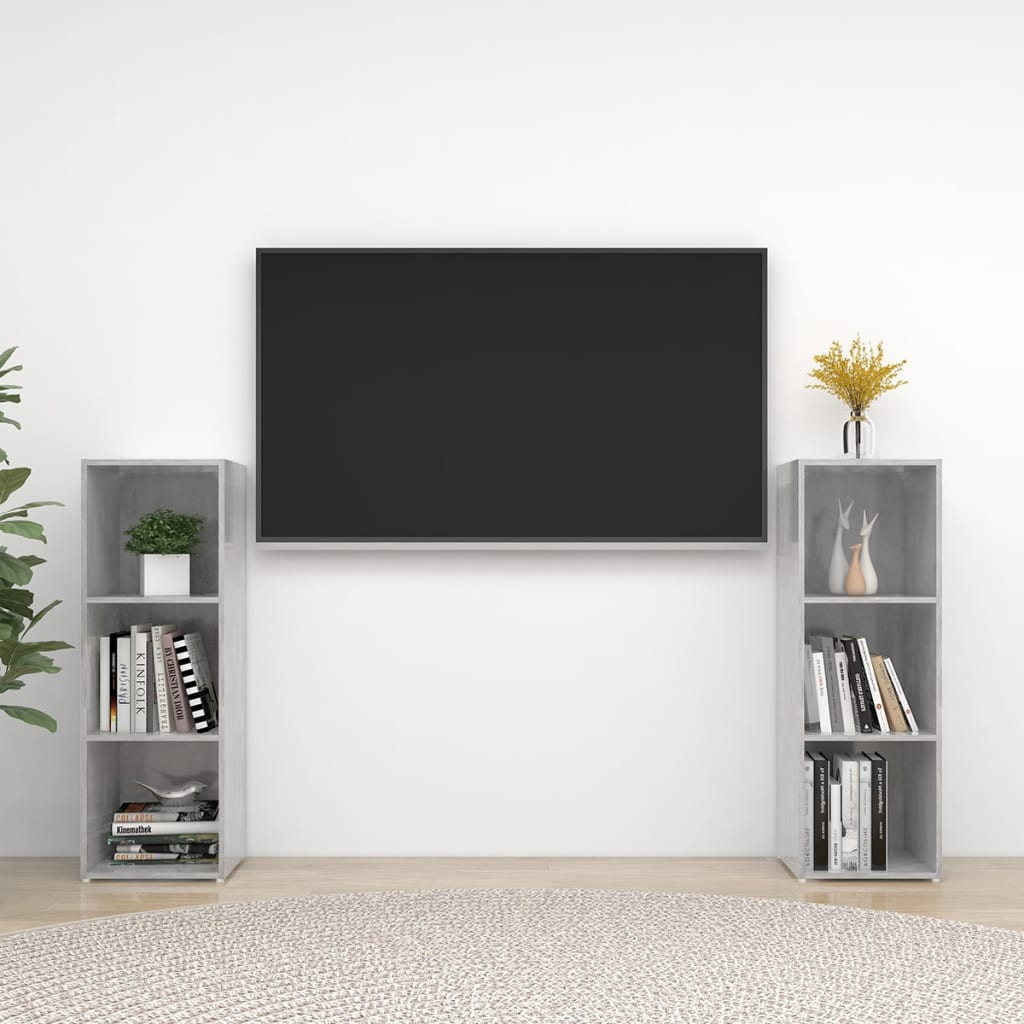 Petit Meuble de Télé Effet Béton - 72 cm-Mon Meuble TV-10
