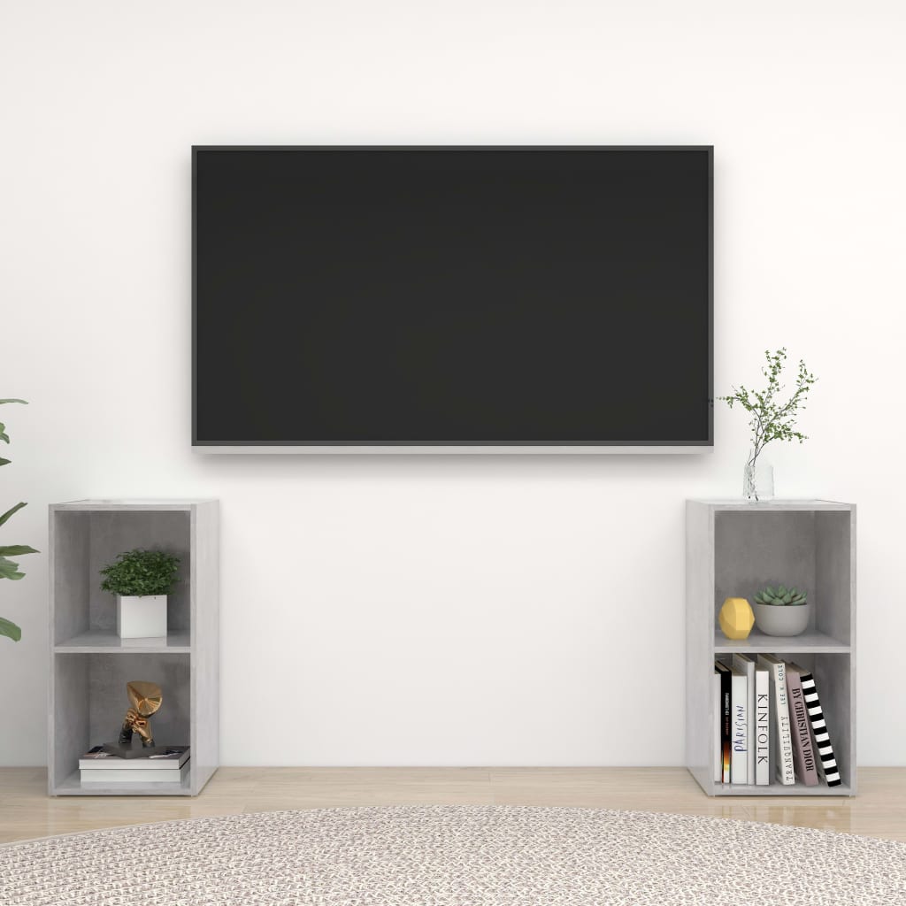 Petit Meuble de Télé Effet Béton - 72 cm-Mon Meuble TV-2