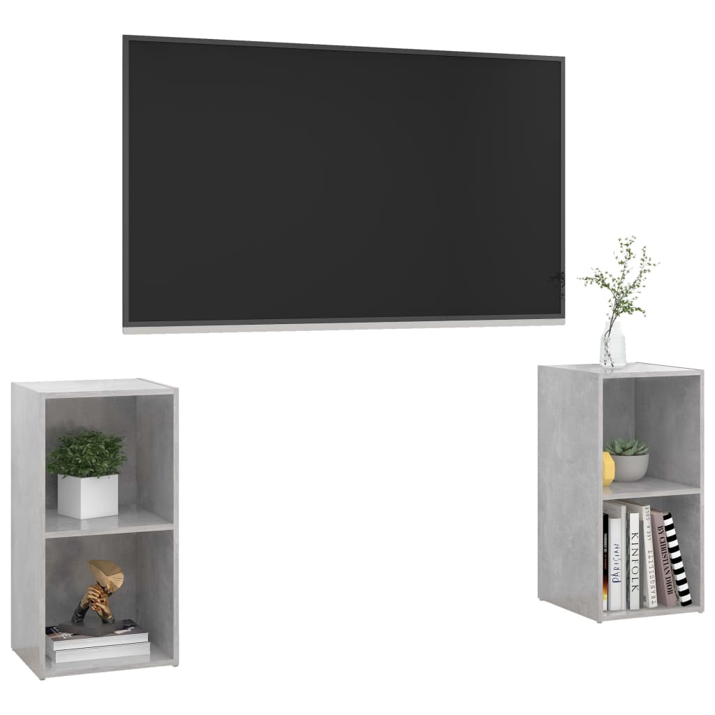 Petit Meuble de Télé Effet Béton - 72 cm-Mon Meuble TV-3