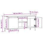 Petit Meuble TV 3 Tiroirs Effet Sonoma Gris - 102 cm-Mon Meuble TV-10