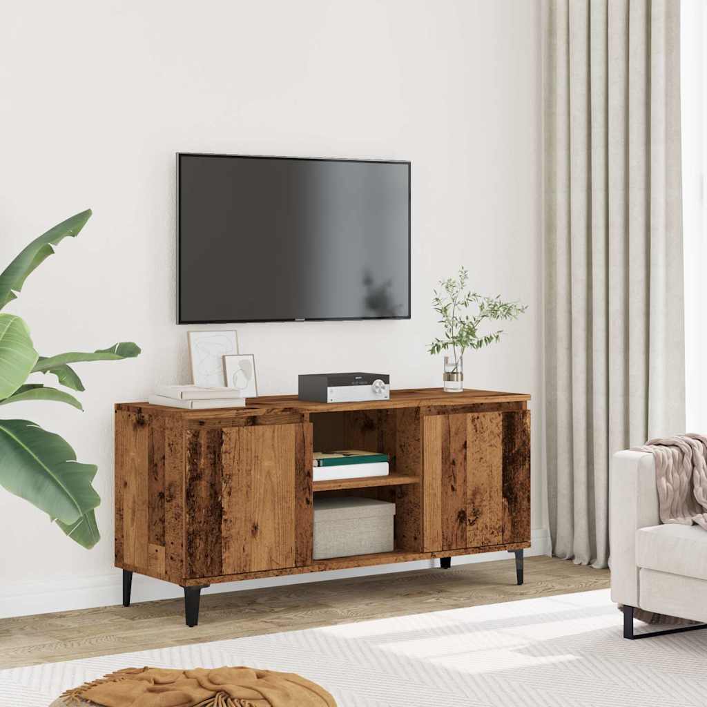 Petit Meuble TV 3 Tiroirs Effet Sonoma Gris - 102 cm-Mon Meuble TV-2