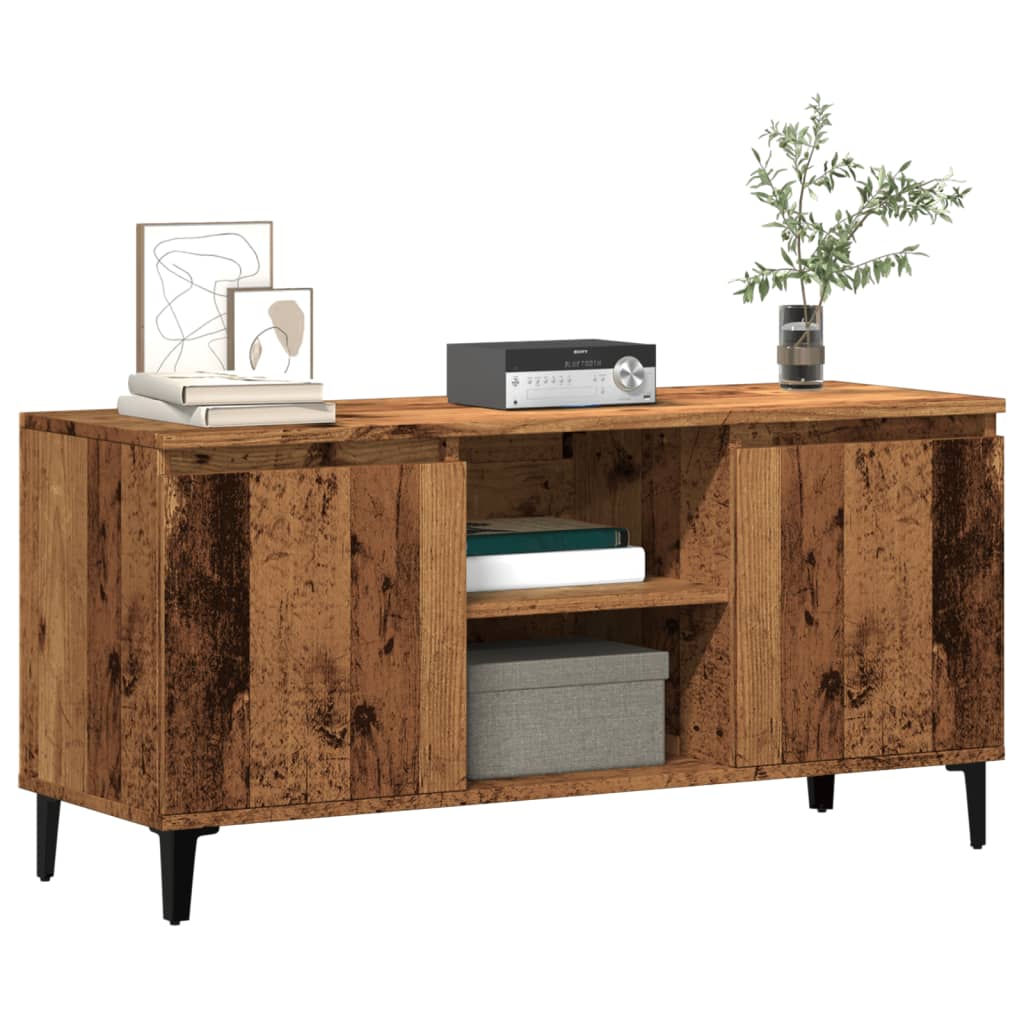 Petit Meuble TV 3 Tiroirs Effet Sonoma Gris - 102 cm-Mon Meuble TV-3