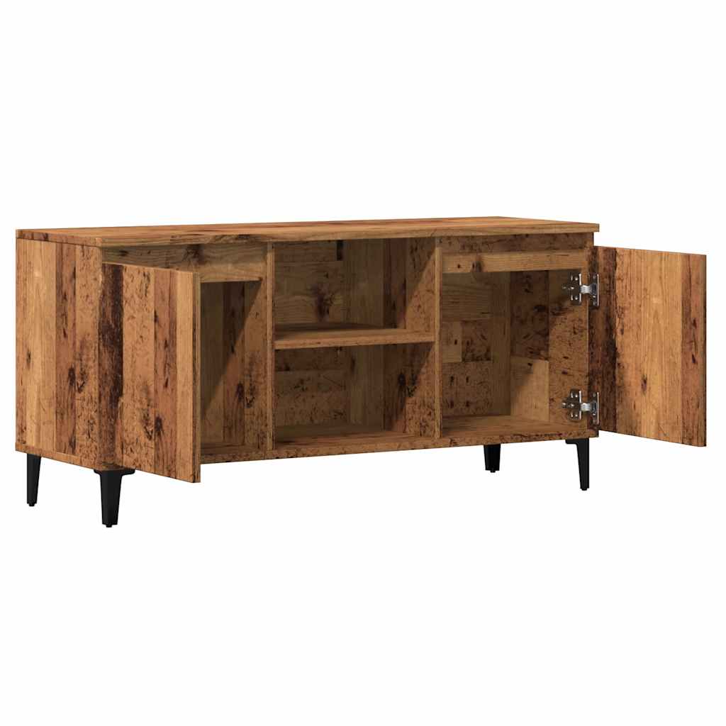 Petit Meuble TV 3 Tiroirs Effet Sonoma Gris - 102 cm-Mon Meuble TV-7