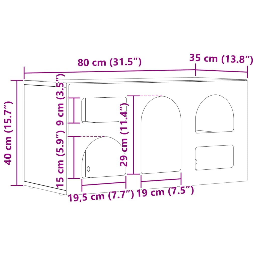 Petit Meuble TV Aspect Chêne Artisanal - 80 cm-Mon Meuble TV-Chêne artisanal-11