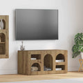 Petit Meuble TV Aspect Chêne Artisanal - 80 cm-Mon Meuble TV-Chêne artisanal-2