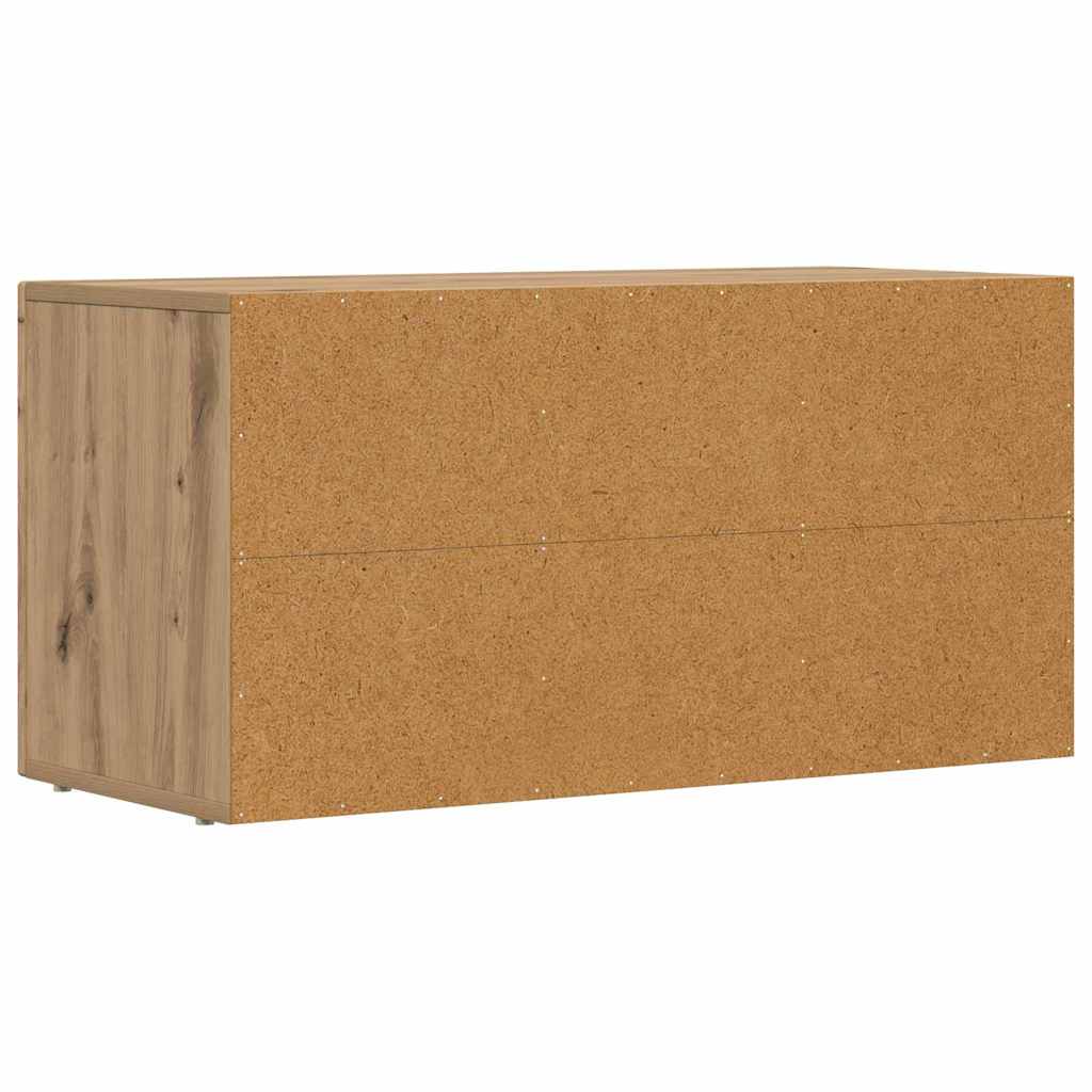 Petit Meuble TV Aspect Chêne Artisanal - 80 cm-Mon Meuble TV-Chêne artisanal-7