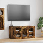 Petit Meuble TV Aspect Chêne Artisanal - 80 cm-Mon Meuble TV-Chêne fumé-17