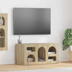 Petit Meuble TV Aspect Chêne Artisanal - 80 cm-Mon Meuble TV-Chêne sonoma-14