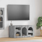 Petit Meuble TV Aspect Chêne Artisanal - 80 cm-Mon Meuble TV-Sonoma gris-19