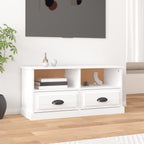 Petit Meuble TV Bas Effet Béton - 93 cm-Mon Meuble TV-Blanc brillant-1-15