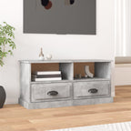 Petit Meuble TV Bas Effet Béton - 93 cm-Mon Meuble TV-Gris béton-1-1