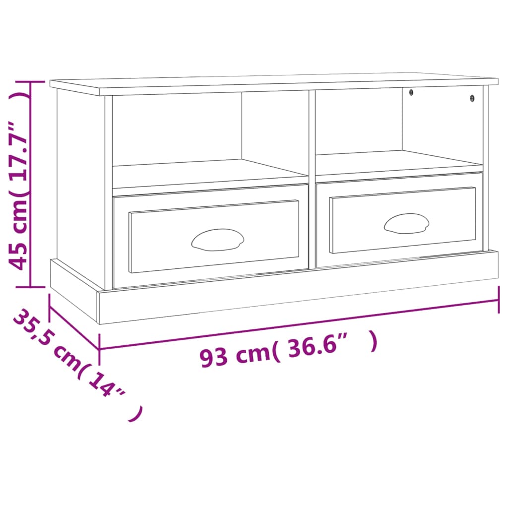 Petit Meuble TV Bas Effet Béton - 93 cm-Mon Meuble TV-Noir-1-10