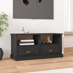 Petit Meuble TV Bas Effet Béton - 93 cm-Mon Meuble TV-Noir-1-12