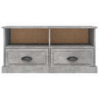Petit Meuble TV Bas Effet Béton - 93 cm-Mon Meuble TV-Noir-1-6