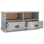 Petit Meuble TV Bas Effet Béton - 93 cm-Mon Meuble TV-Noir-1-8