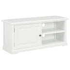 Petit Meuble TV Blanc en Bois de Paulownia - 90 cm-Mon Meuble TV-Blanc-1-1