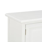 Petit Meuble TV Blanc en Bois de Paulownia - 90 cm-Mon Meuble TV-Blanc et marron-1-6