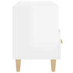 Petit Meuble TV Blanc et Bois - 80 cm-Mon Meuble TV-Blanc brillant-1-8