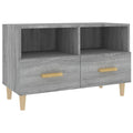 Petit Meuble TV Blanc et Bois - 80 cm-Mon Meuble TV-Sonoma gris-1-11