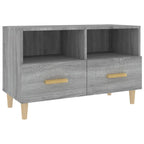 Petit Meuble TV Blanc et Bois - 80 cm-Mon Meuble TV-Sonoma gris-1-11