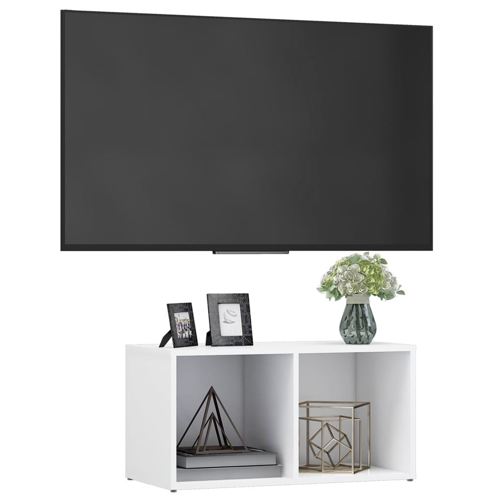 Petit Meuble TV Blanc Laqué - 72 cm-Mon Meuble TV-3