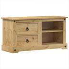 Petit Meuble TV Bois Clair en Pin Massif - 100 cm-Mon Meuble TV-2