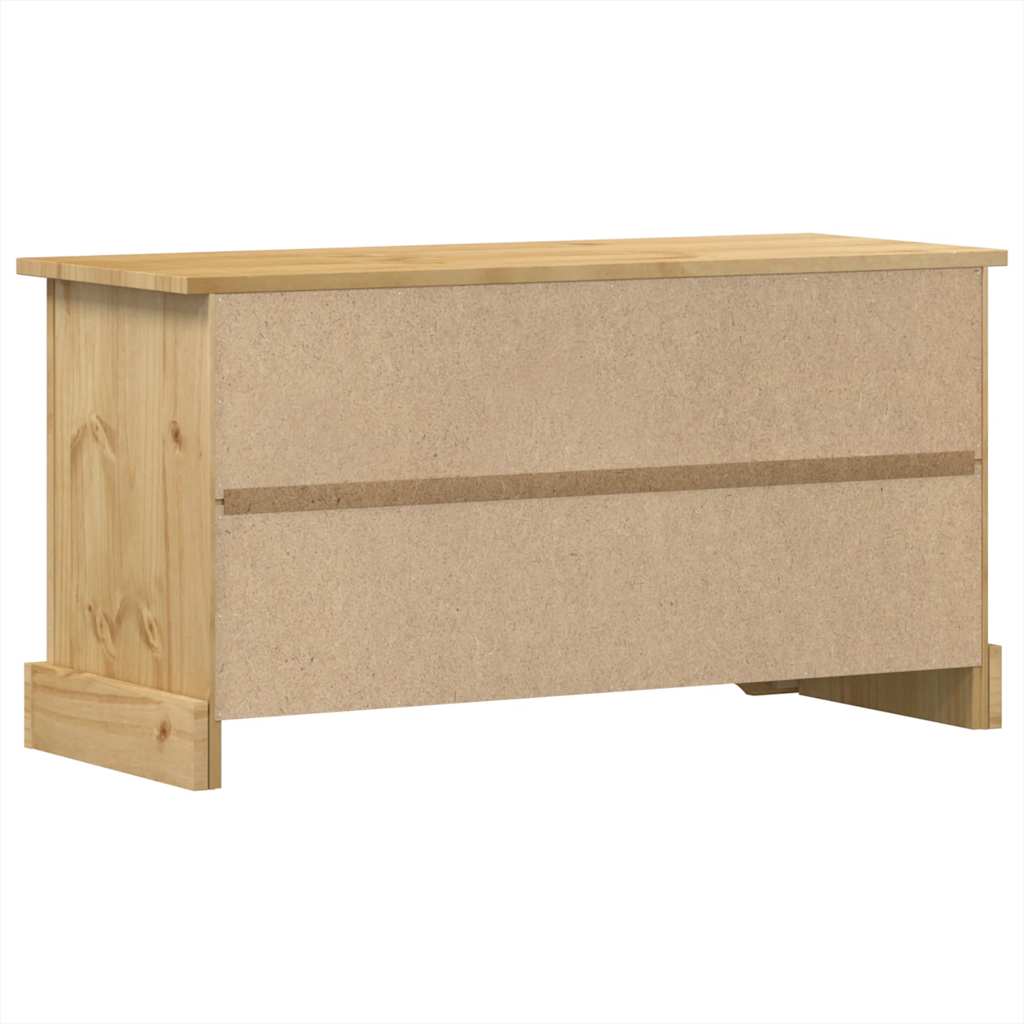 Petit Meuble TV Bois Clair en Pin Massif - 100 cm-Mon Meuble TV-6