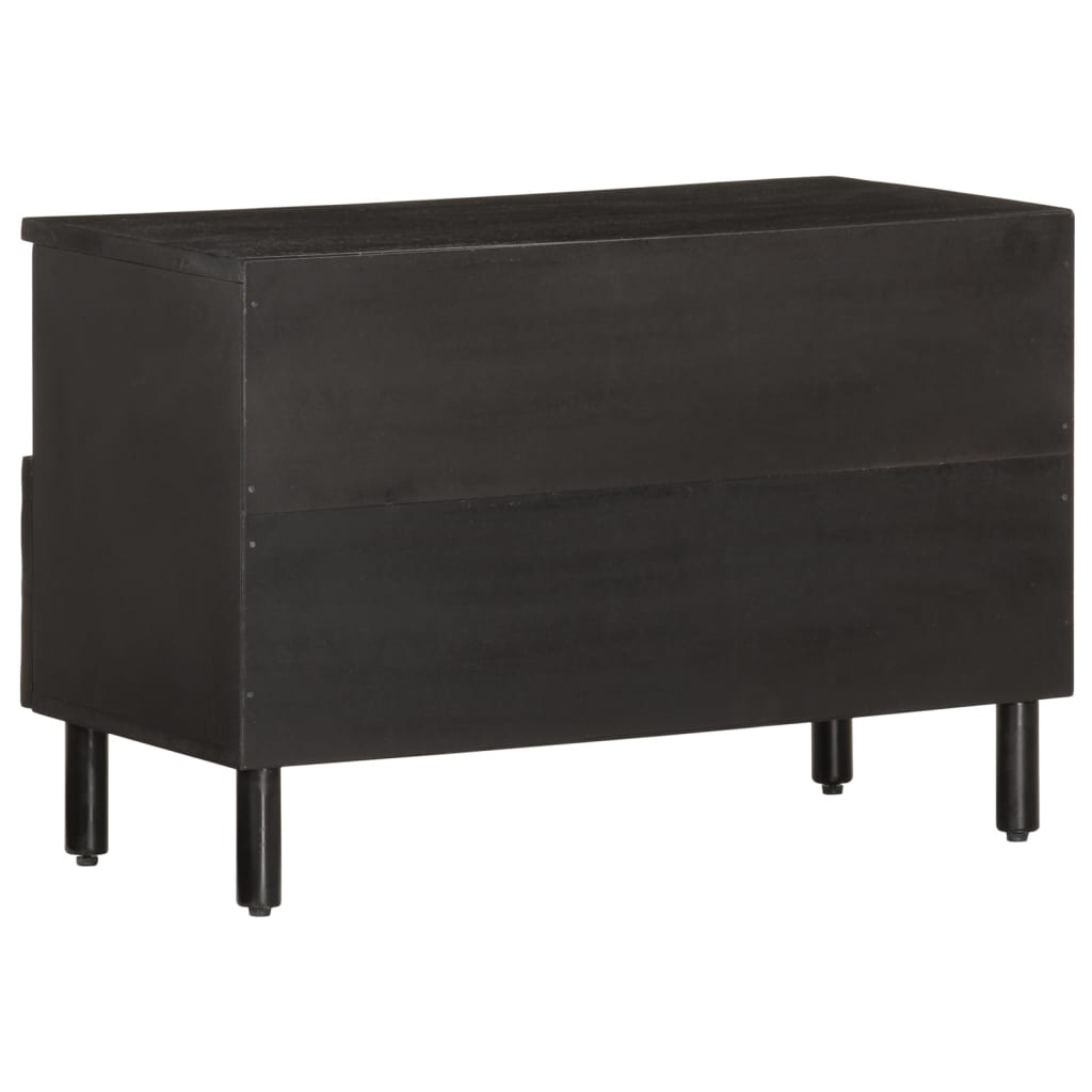 Petit Meuble TV Bois en Manguier Noir - 70 cm-Mon Meuble TV-Bois d'acacia massif-Naturel-5