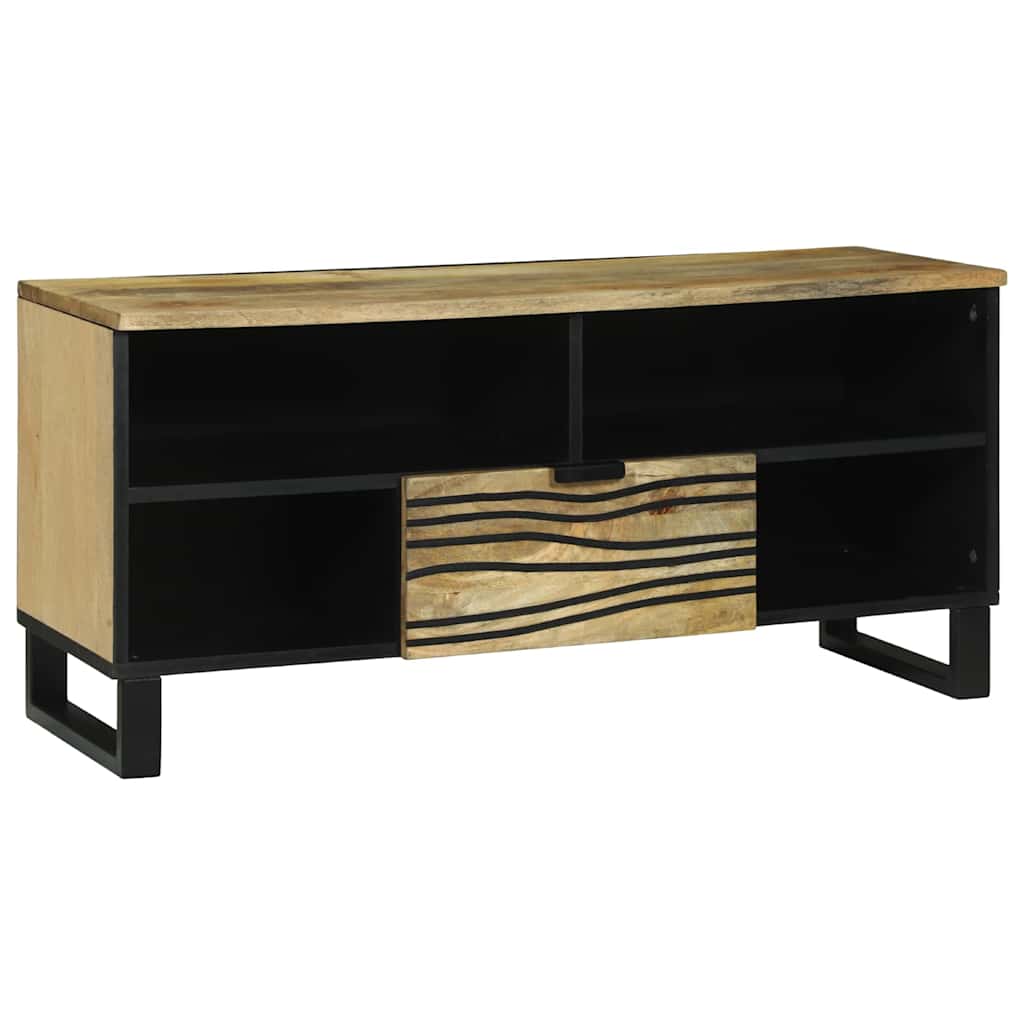 Petit Meuble TV Bois Foncé Effet Noyer - 105 cm-Mon Meuble TV-Naturel-13