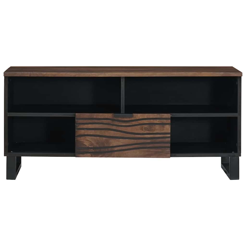 Petit Meuble TV Bois Foncé Effet Noyer - 105 cm-Mon Meuble TV-Noyer-3