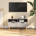 Petit Meuble TV Bois Gris Effet Béton - 90 cm-Mon Meuble TV-Gris béton-1-1